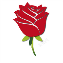 插画插画红色的玫瑰花高清图片