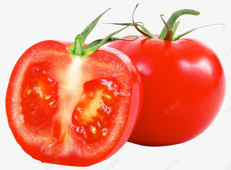 新鲜蔬菜西红柿番茄png免抠素材_新图网 https://ixintu.com 新鲜 水果 番茄 番茄叶 菜类图片 装饰 西红柿 食材 食物