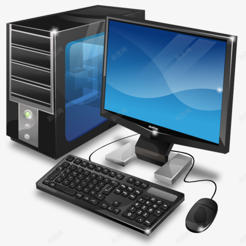 台式电脑3Dpng免抠素材_新图网 https://ixintu.com PC 主机 台式 电脑 计算机