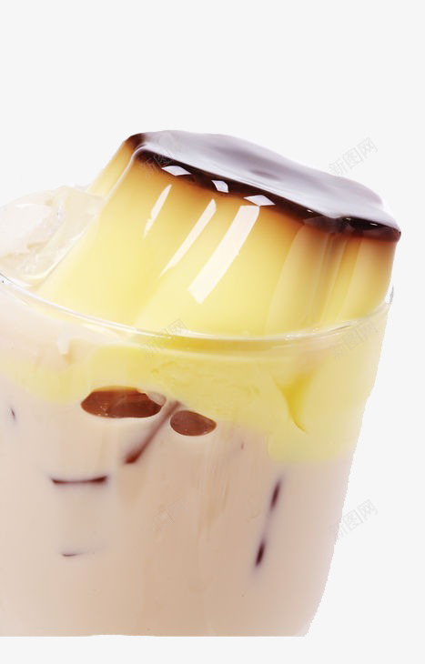 牛奶布丁png免抠素材_新图网 https://ixintu.com 奶制品 玻璃器皿 甜品