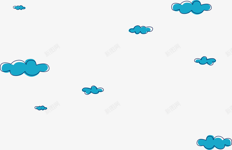 云朵png免抠素材_新图网 https://ixintu.com AI 云朵 卡通 可爱 手绘 线条 背景 蓝天 蓝色