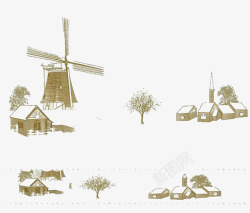 简单的风车图片农村雪后一景高清图片