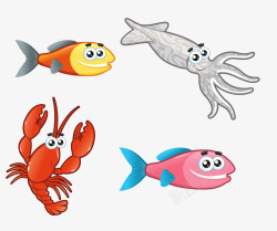卡通海底动物矢量图素材