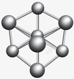 立体金属结构原子球矢量图素材