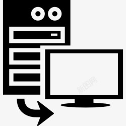 计算机符号服务器到客户端的图标高清图片