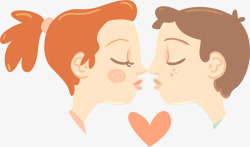 国际接吻日接吻的情侣素材