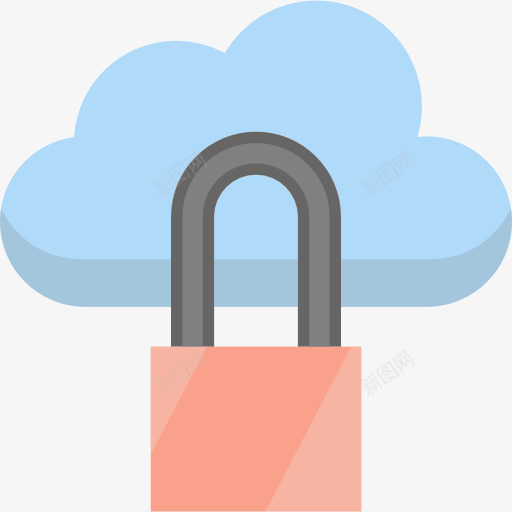 云计算图标png_新图网 https://ixintu.com 云计算 多媒体 安全 技术 挂锁 防御 隐私