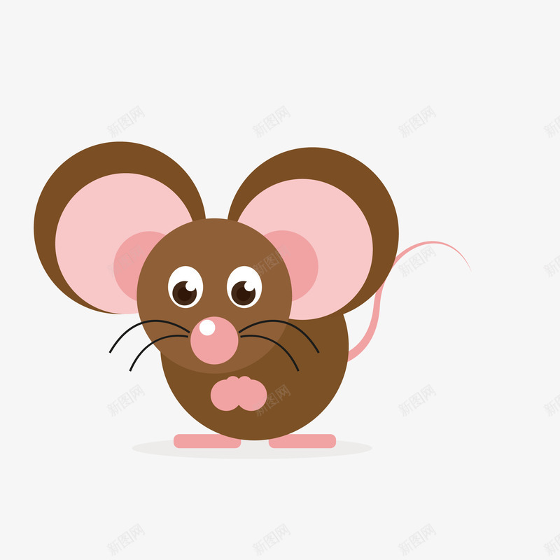 棕色大耳朵小老鼠矢量图eps免抠素材_新图网 https://ixintu.com 动物 卡通 图案 大耳朵 小清新 生物 简约 粉色 老鼠 装饰 鼠 矢量图