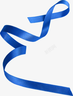 蓝色的丝带蓝色卷曲丝带装饰高清图片