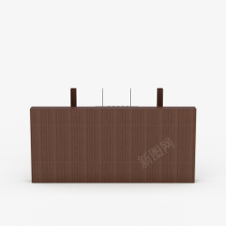 一个棕色简单高柜子一个简单棕色时尚吧台桌高清图片