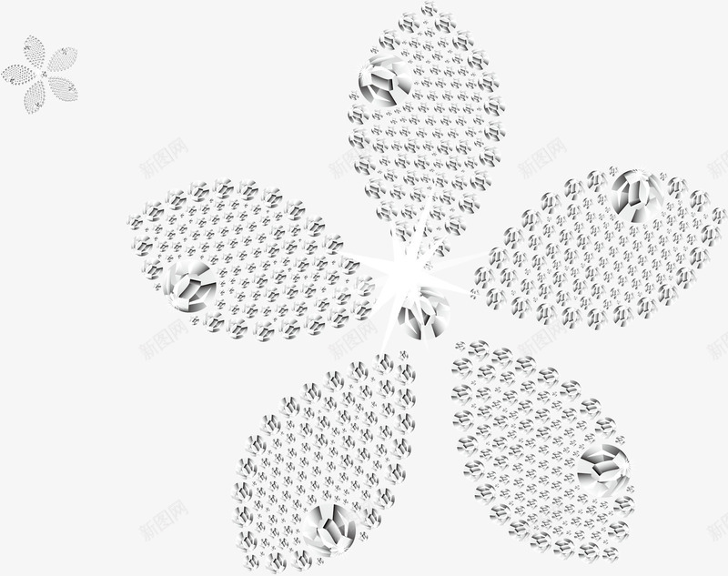 雪花钻石矢量图ai免抠素材_新图网 https://ixintu.com 串珠 艺术 钻石 雪花 矢量图