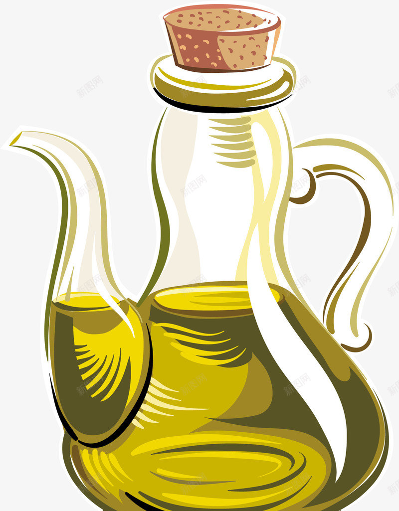 卡通油壶png免抠素材_新图网 https://ixintu.com 做菜 好油 料理 橄榄油 油瓶 葵花油 调和油 调料