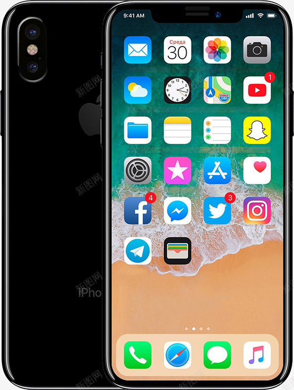 全面屏iPhone8png免抠素材_新图网 https://ixintu.com iPhone8 人脸识别 全面屏 创新高科技 手机 苹果8 苹果手机顶部状态栏 高科技 黑色