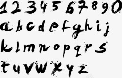 数字创意字体水墨毛笔字英文字母数字字体高清图片