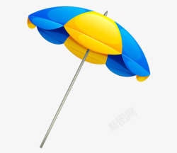 蓝色船伞图标高清图片
