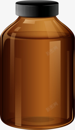 棕色药瓶手绘棕色瓶子高清图片
