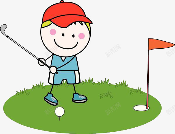高尔夫男孩png免抠素材_新图网 https://ixintu.com 卡通人物 娱乐活动 孩子儿童 手绘平面 球类运动 运动娱乐 锻炼身体 高尔夫球