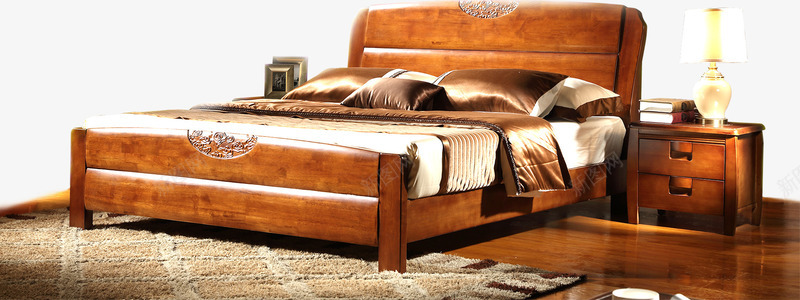 棕色实木床地板床头柜png免抠素材_新图网 https://ixintu.com 地板 实木床 床头柜 棕色 素材