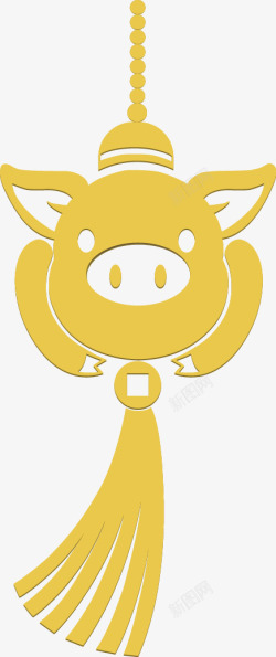 金猪猪中国结矢量图素材