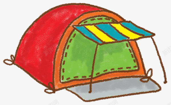 帐篷png免抠素材_新图网 https://ixintu.com 卡通 夏令营素材 帐篷 手绘 蒙古包