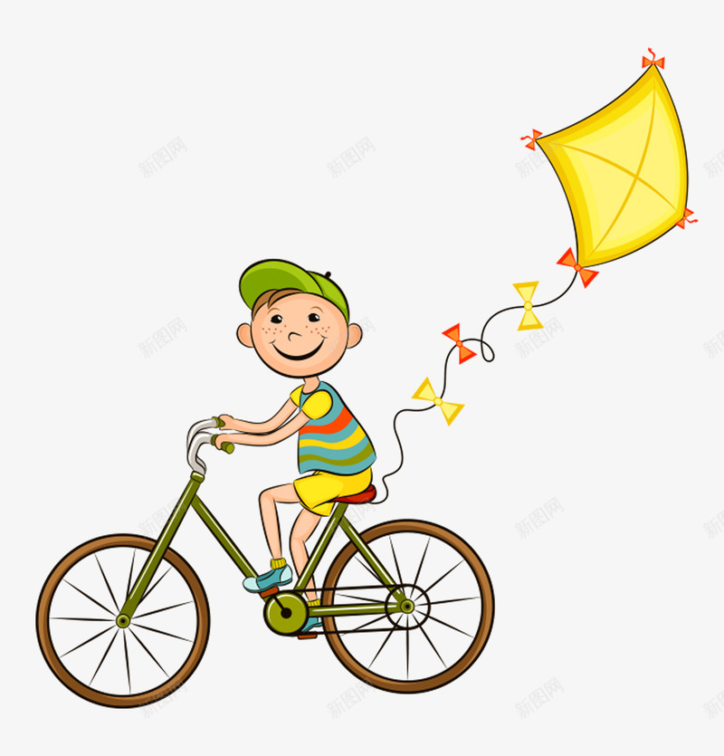 骑车放风筝的男孩png免抠素材_新图网 https://ixintu.com png 男孩 自行车 风筝 骑车