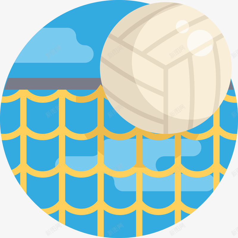 沙滩排球图标png_新图网 https://ixintu.com 体育运动 出汗 图标icon 夏天 夏季 夏日 奥运项目 排球 排球网 沙滩 沙滩排球 海滩 球类运动