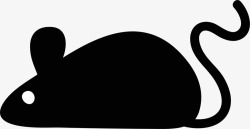 黑色的小老鼠黑色简约老鼠图标高清图片