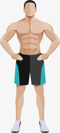 健身图创意卡通肌肉男人图高清图片