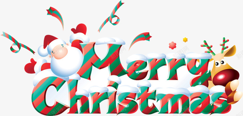 圣诞节字体png免抠素材_新图网 https://ixintu.com Christmas Merry 圣诞卡通 圣诞老人 圣诞节元素 圣诞节素材 雪 麋鹿