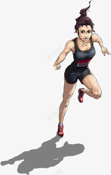 奔跑的动漫人物png免抠素材_新图网 https://ixintu.com 卡通人物 少女 运动员