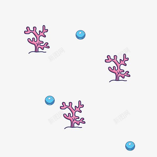 卡通海底珊瑚png免抠素材_新图网 https://ixintu.com 卡通 海底 海洋 海鲜 珊瑚