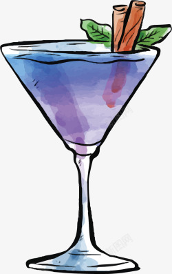 蓝紫色夏天鸡尾酒矢量图素材