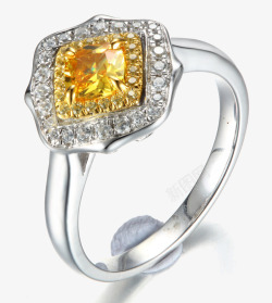 黄钻石戒指素材