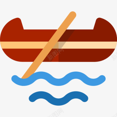白天鹅划艇独木舟图标图标