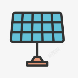 电池能量蓝色网格太阳能电池板矢量图高清图片