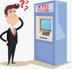 ATM机atm机和一个穿西服的人矢量图高清图片