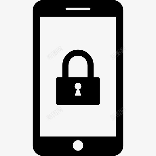 智能手机被图标png_新图网 https://ixintu.com 安全挂锁 安全系统 工具和用具 手机 手机锁