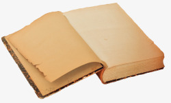 空白的书翻开的黄色旧书高清图片