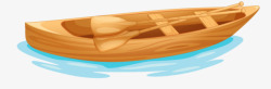 木纹独木舟手绘独木舟高清图片