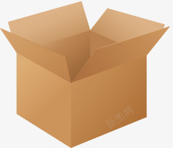 棕色纸箱打开的盒子高清图片