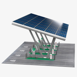 电动车节能充电太阳能绿色马路电动车充电桩高清图片