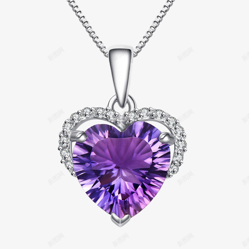 紫色的钻石项链png免抠素材_新图网 https://ixintu.com 紫色的钻石 钻石 项链 首饰