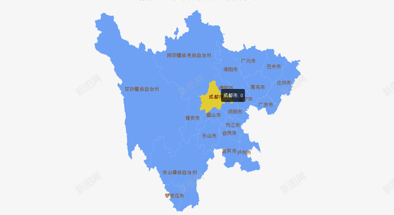 蓝色四川地图和行政区域划分png免抠素材_新图网 https://ixintu.com 划分 四川 四川地图 地图 蓝色 蓝色地图 行政区域