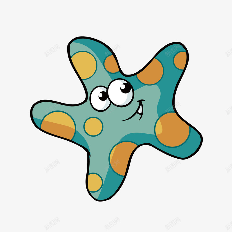 手绘卡通斑点海星png免抠素材_新图网 https://ixintu.com png免抠图 动物 卡通 开心 手绘 斑点 海底动物 海星