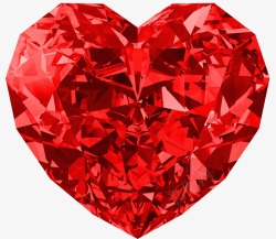 红色心形钻石素材