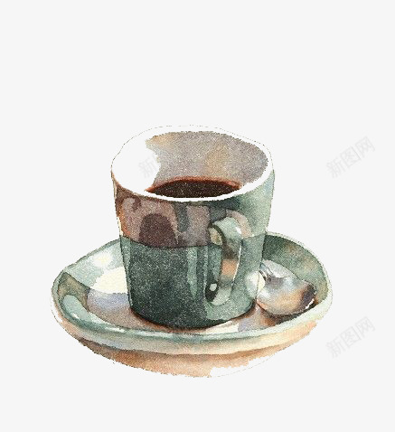 手绘复古咖啡png免抠素材_新图网 https://ixintu.com 卡通 咖啡 咖啡杯 手绘 插画 马克杯