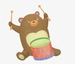 打鼓的动物打鼓的小熊高清图片