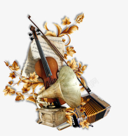 复古小提琴复古饰品高清图片