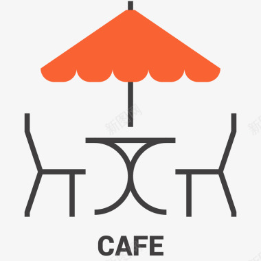 咖啡厅标识图标插画矢量图图标