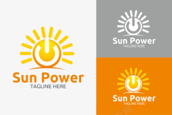 橙色英文太阳能的logo矢量图图标高清图片
